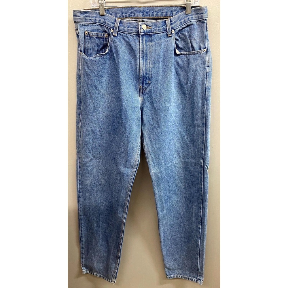 Vintage Jordache Basics Jeans Mens 36x34 Blue Denim Cotton Pockets Straight Leg
